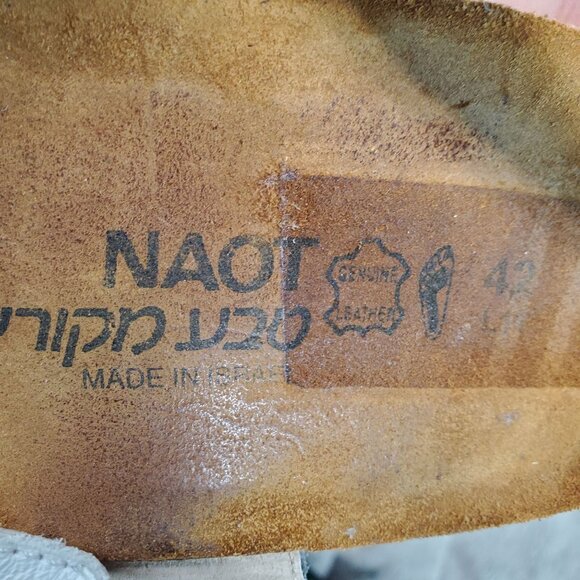 Naot Shoes Womens EU 42 US 11 Black & White Leather Sophia Sandals - Picture 8 of 9